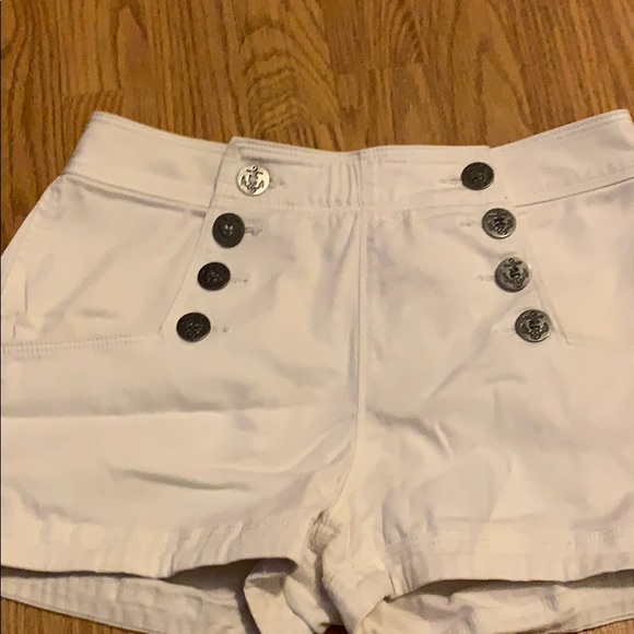 Express Pants - Express white high waist anchor button shorts